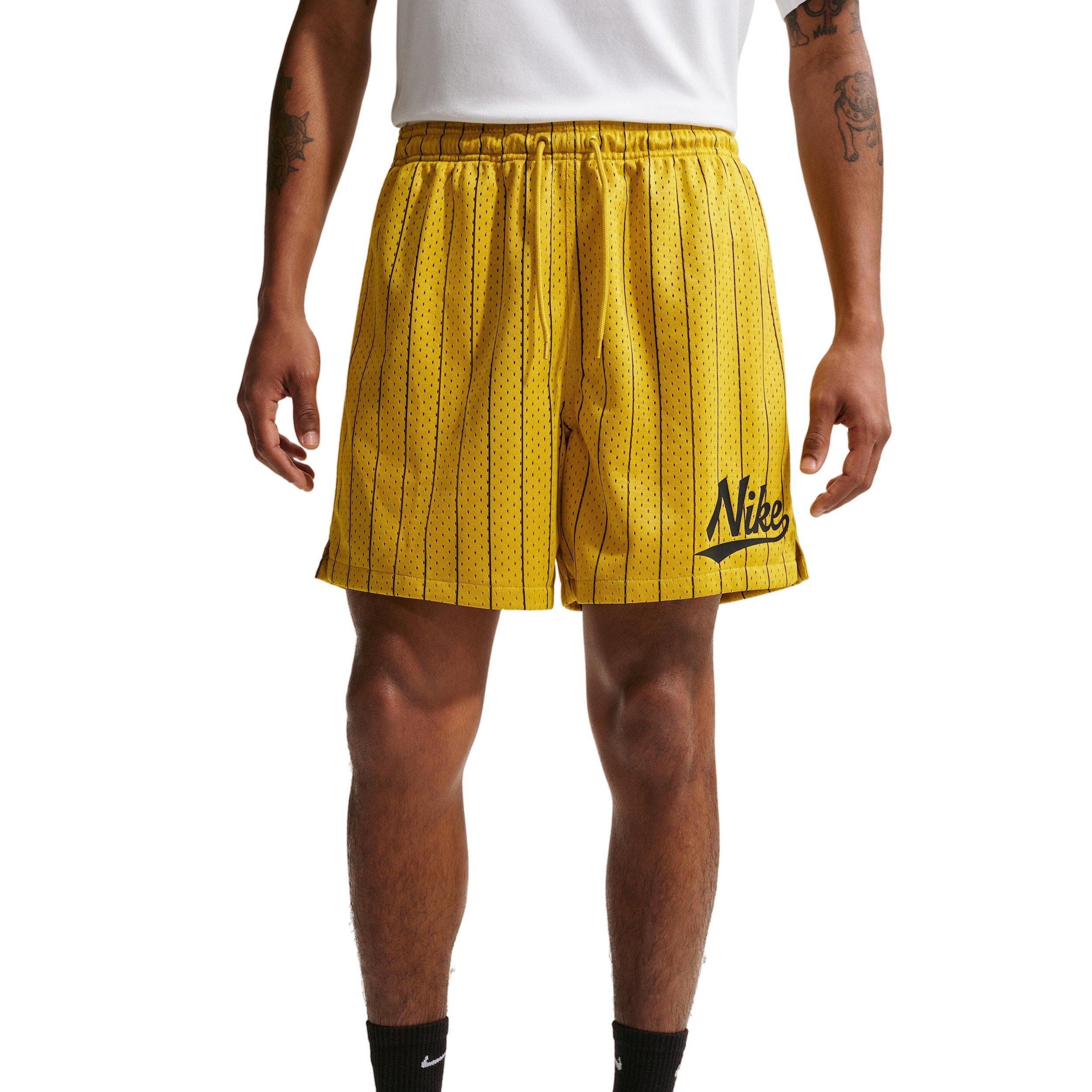 Nike Men's Sportswear Club Striped Flow Shorts - YELLOW